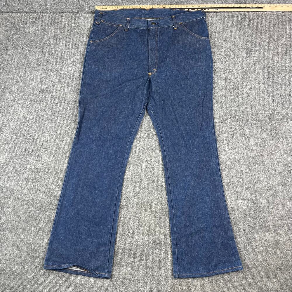 Vintage Jeans Mens Size 40x32 Dark Wash Blue Bootcut Classic Western Denim